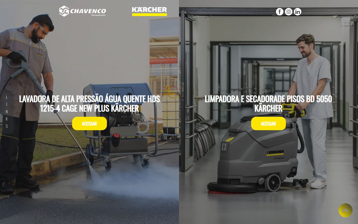 Página Kärcher da Chavenco no computador